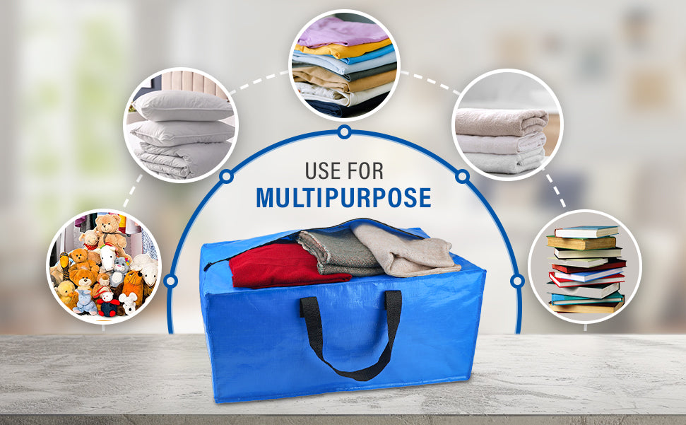 Moving Bags Heavy Duty with Backpack Straps, Strong Handles, and Zippers Sky