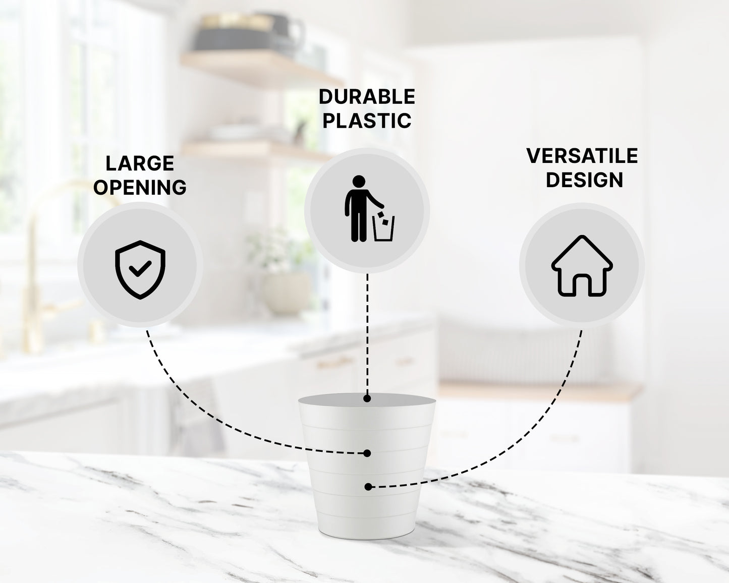 Luxuriaz Dorm Trash Can, Heavy Duty Dust Bin, Mini Garbage