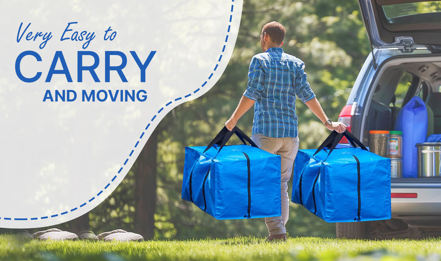 Moving Bags Heavy Duty with Backpack Straps, Strong Handles, and Zippers Sky