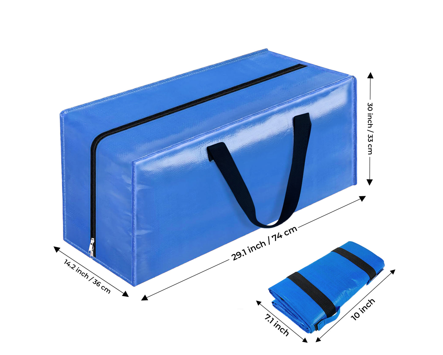 Moving Bags Heavy Duty with Backpack Straps, Strong Handles, and Zippers Sky